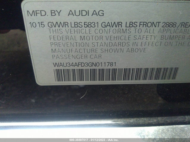 WAU34AFD3GN011781 Audi A8 L 3.0t