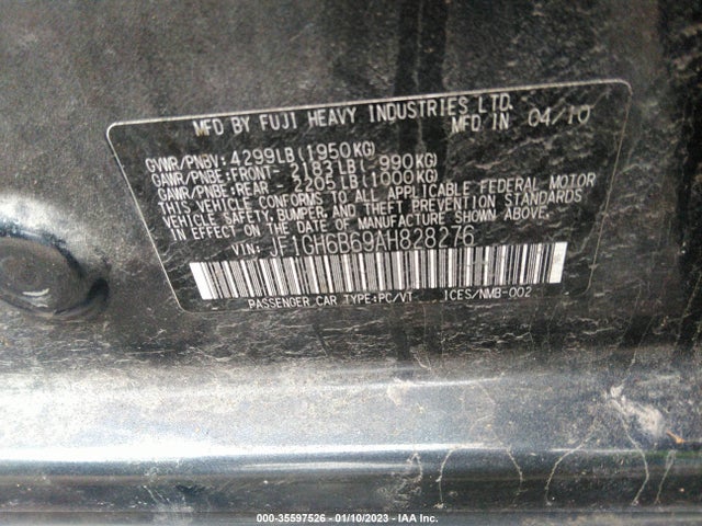 JF1GH6B69AH828276 Subaru Impreza Wagon I Premium Special Edition