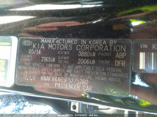 KNAFX4A65F5275260 KIA FORTE LX