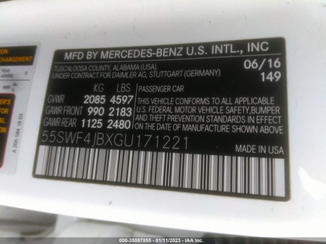 55SWF4JBXGU171221 Mercedes-Benz C-class C 300