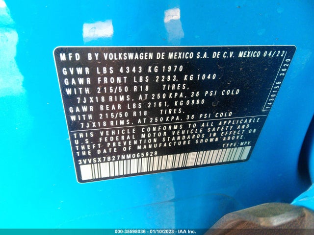 Volkswagen TAOS SE 2022 3VVSX7B27NM065929 Image 11