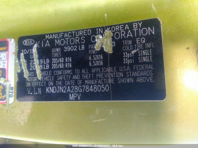 KNDJN2A28G7848050 KIA Soul Base