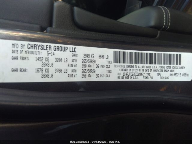 1C4RJFCG7EC528477 Jeep Grand Cherokee Overland