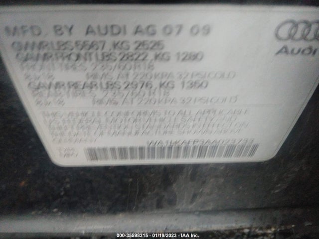 2010 AUDI Q5 PREMIUM PLUS VIN: WA1LKAFP3AA023733