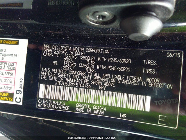 2015 Toyota 4Runner, VIN: JTEZU5JRXF5104766