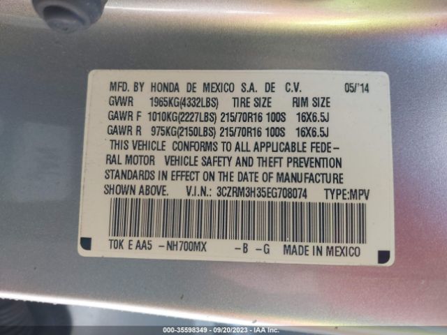 3CZRM3H35EG708074 Honda CR-V LX