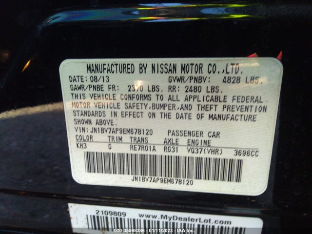 2014 INFINITI Q50 VIN: JN1BV7AP9EM678120