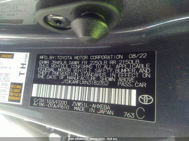 2022 Toyota Prius, VIN: JTDKAMFUXN3182352