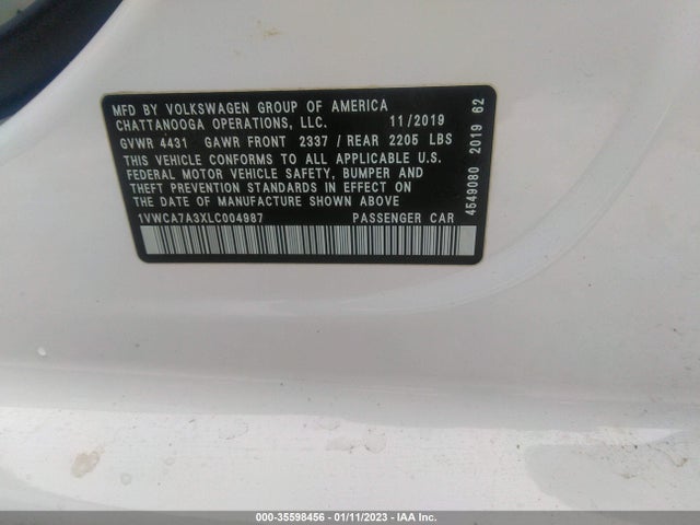 2020 Volkswagen Passat, VIN: 1VWCA7A3XLC004987