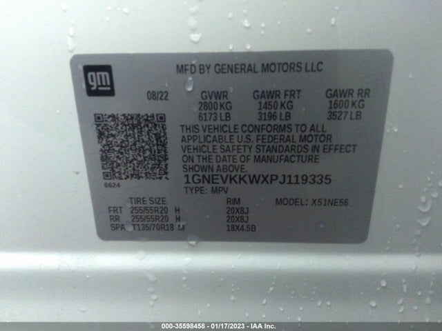 Chevrolet Traverse Premier 2023 1GNEVKKWXPJ119335 Image 9