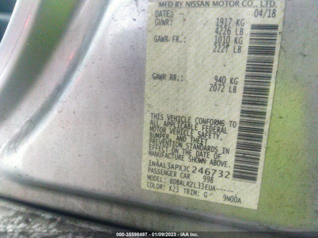 1N4AL3APXJC246732 Nissan Altima 2.5 Sl