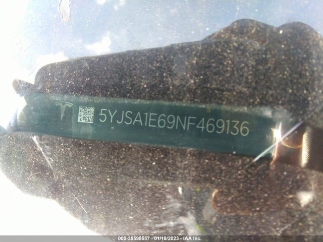 2022 TESLA MODEL S PLAID VIN: 5YJSA1E69NF469136