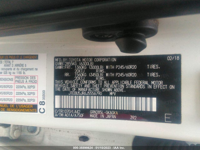 2018 Toyota 4Runner, VIN: JTEBU5JR6J5556790