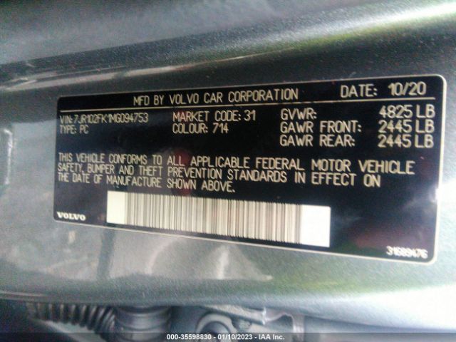 7JR102FK1MG094753 Volvo S60 Momentum