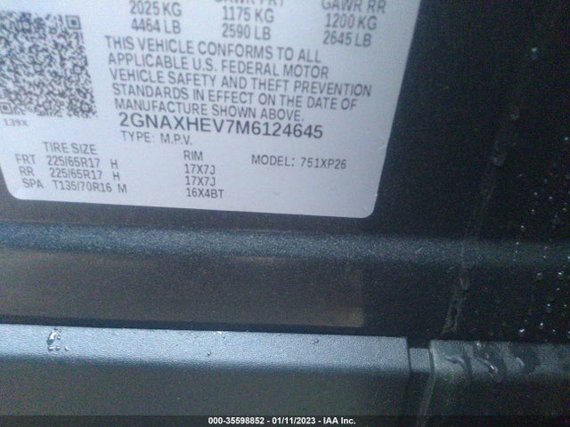 Chevrolet EQUINOX LS 2021 2GNAXHEV7M6124645 Image 9