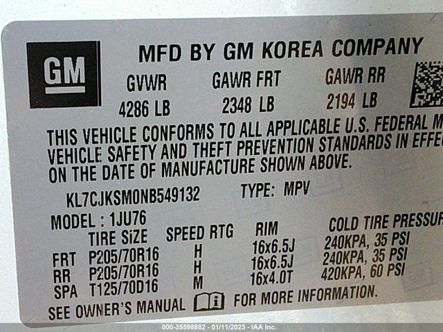 Chevrolet TRAX LS 2022 KL7CJKSM0NB549132 Image 9