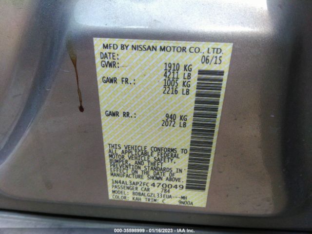 1N4AL3AP2FC470049 Nissan Altima 2.5 S