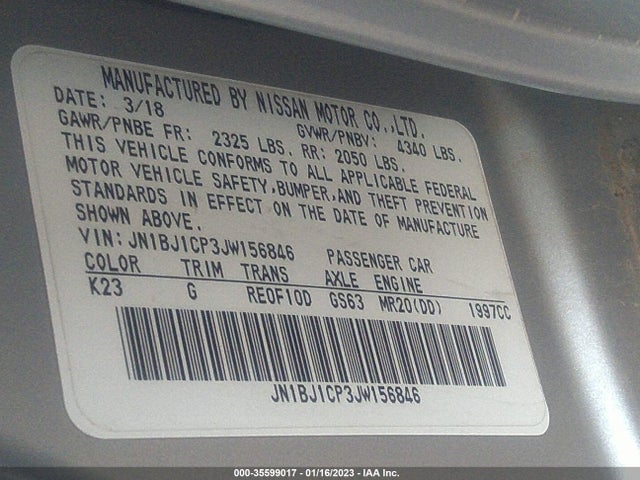 2018 Nissan Rogue, VIN: JN1BJ1CP3JW156846