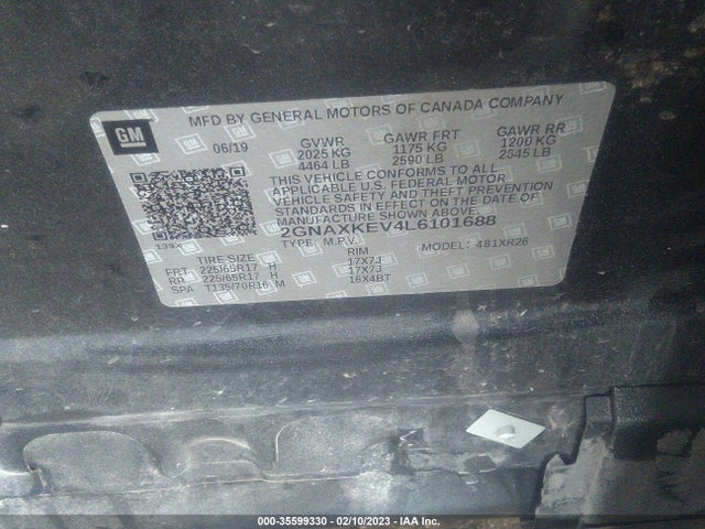 Chevrolet EQUINOX LT 2020 2GNAXKEV4L6101688 Image 10