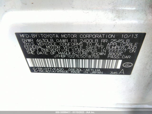 JTHBF1D27E5018755 Lexus IS 250