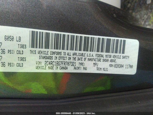 2C4RC1BG7FR707321 Chrysler Town & Country Touring