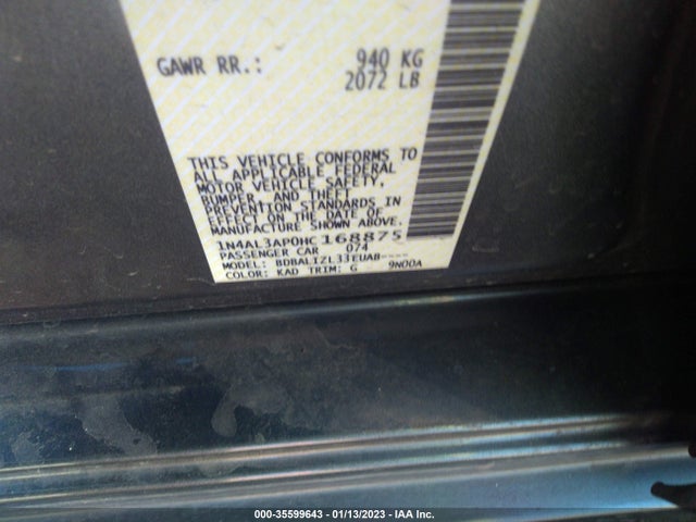 2017 NISSAN ALTIMA 2.5 SV VIN: 1N4AL3AP0HC168875