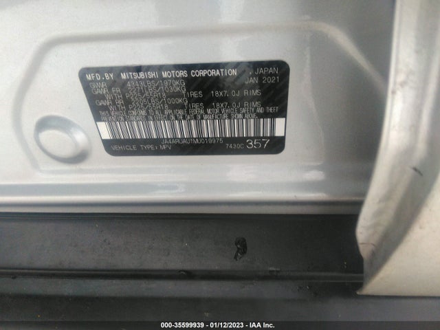 JA4ARUAU1MU019975 Mitsubishi Outlander Sport Se