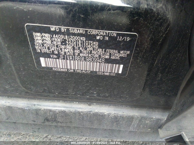 2020 Subaru WRX, VIN: JF1VA1B69L9809948