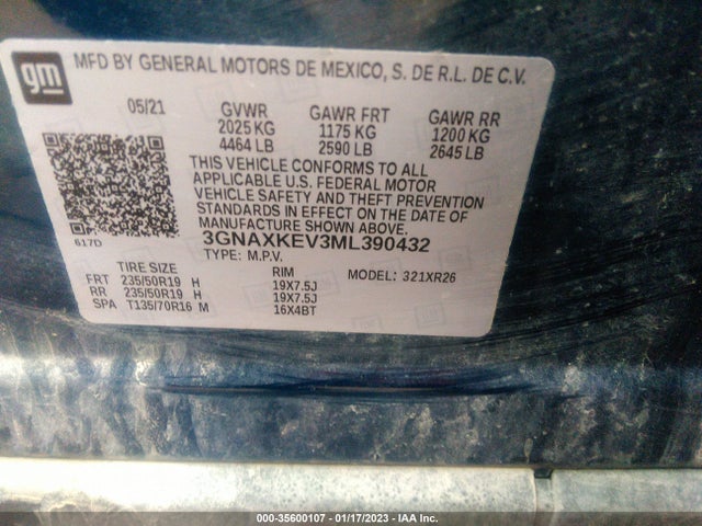 Chevrolet EQUINOX LT 2021 3GNAXKEV3ML390432 Image 9
