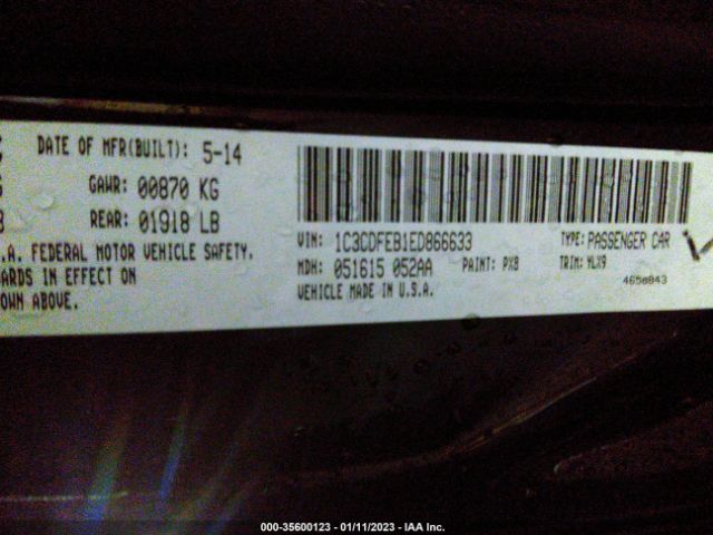 1C3CDFEB1ED866633 Dodge DART GT