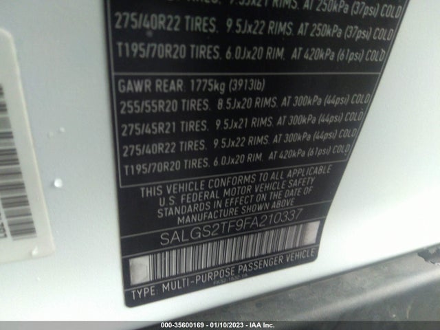 Land Rover Range Rover Supercharged 2015 SALGS2TF9FA210337 Image 11
