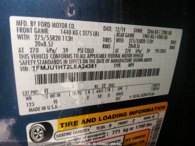 1FMJU1HT2LEA24381 Ford Expedition Xlt