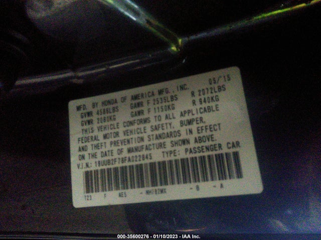 Acura Tlx V6 Advance 2015 19UUB2F78FA022845 Image 9