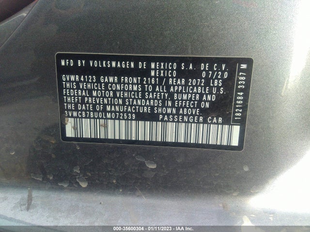 3VWCB7BU0LM072539 Volkswagen Jetta S/se/r-line