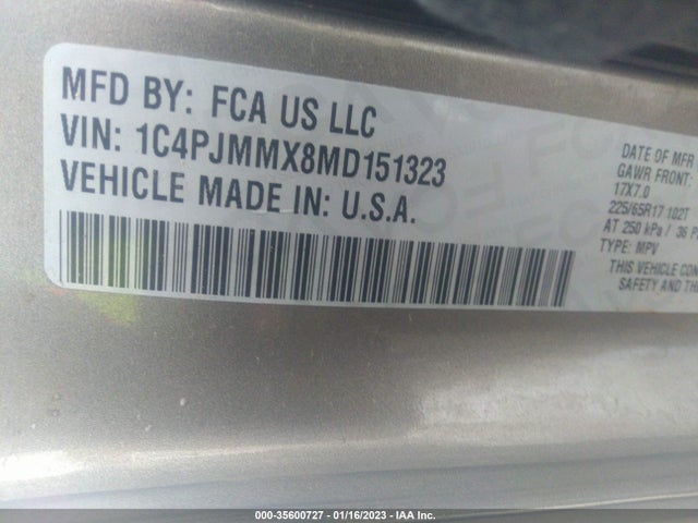 2021 JEEP CHEROKEE LATITUDE LUX VIN: 1C4PJMMX8MD151323