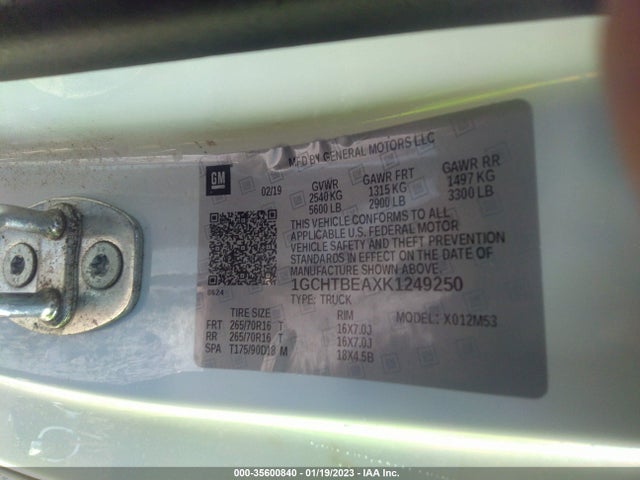 2019 Chevrolet Colorado, VIN: 1GCHTBEAXK1249250