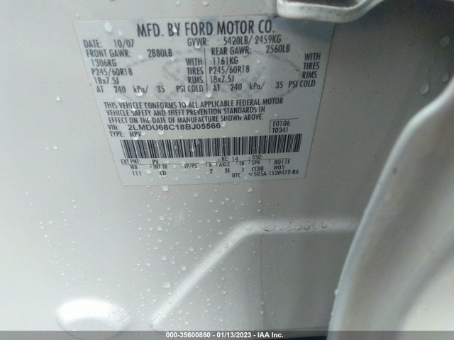Lincoln MKX 2008 2LMDU68C18BJ05566 Image 10