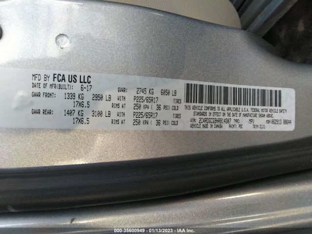 2C4RDGCG9HR814307 Dodge Grand Caravan Sxt
