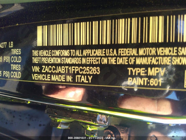 2015 Jeep Renegade, VIN: ZACCJABT1FPC25263