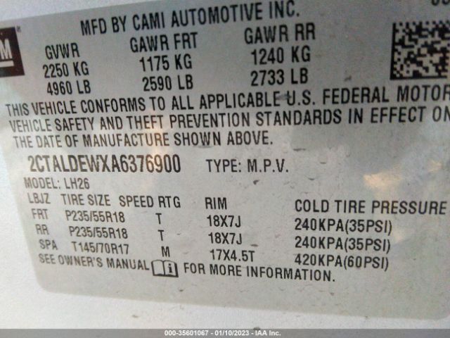 2CTALDEWXA6376900 GMC Terrain Sle-2