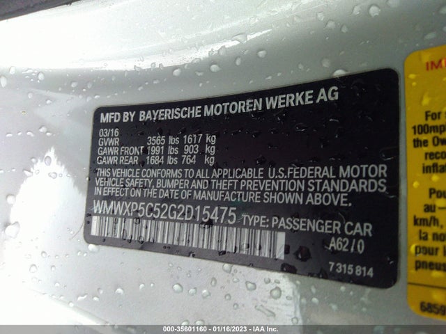 WMWXP5C52G2D15475 Mini COOPER HARDTOP