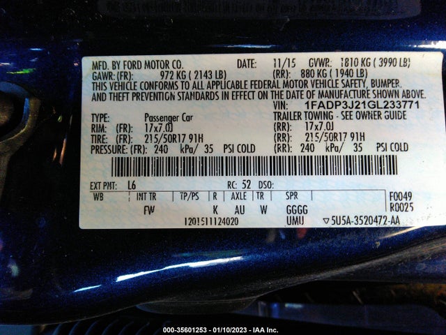 Ford Focus Titanium 2016 1FADP3J21GL233771 Image 10