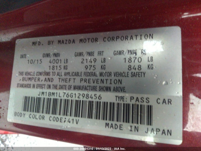 2016 Mazda 3, VIN: JM1BM1L76G1298456