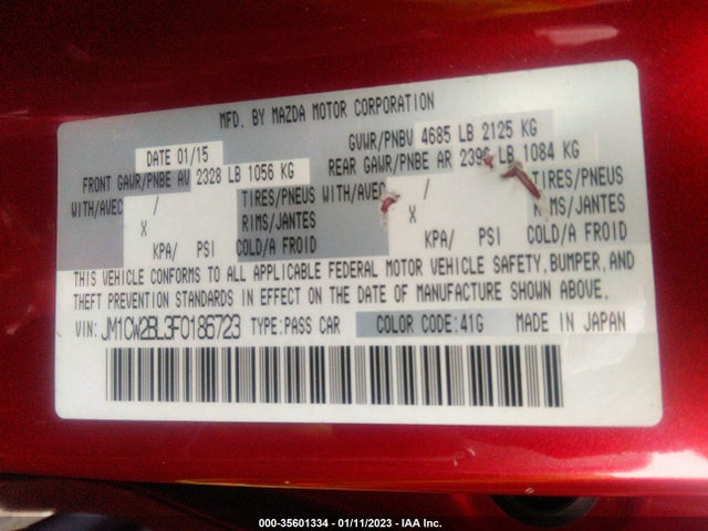 2015 Mazda 5, VIN: JM1CW2BL3F0186723