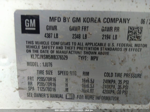 Chevrolet TRAX LS 2021 KL7CJNSM5MB376529 Image 9