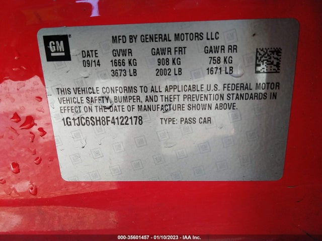 2015 Chevrolet Sonic, VIN: 1G1JC6SH8F4122178