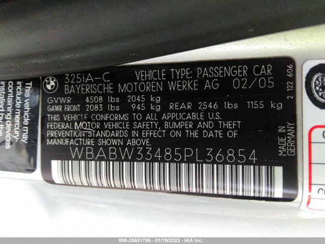 BMW 3 Series 2005 WBABW33485PL36854 Image 10