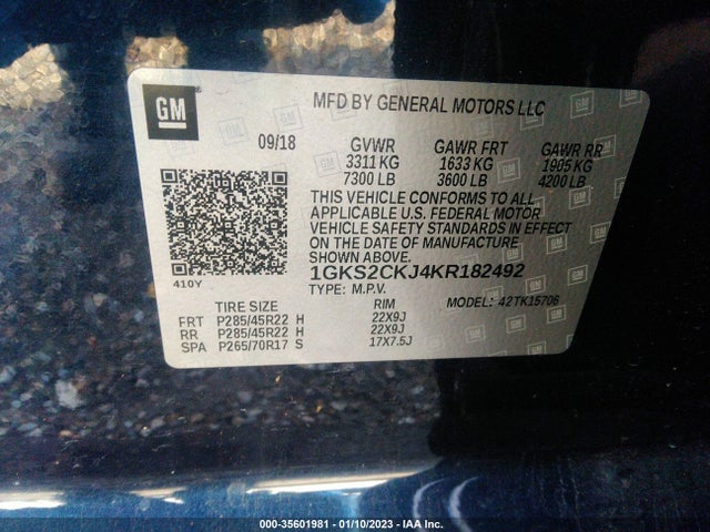 GMC YUKON DENALI 2019 1GKS2CKJ4KR182492 Image 10