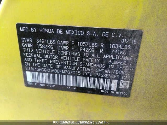 Honda Fit Ex-l/ex 2015 3HGGK5H80FM767015 Image 10
