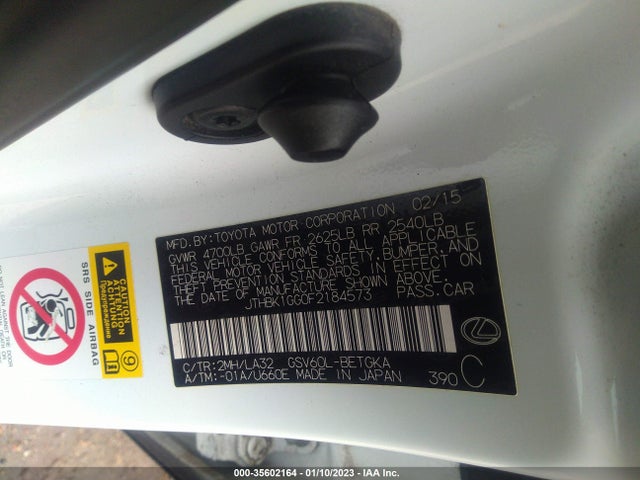 2015 Lexus ES, VIN: JTHBK1GG0F2184573